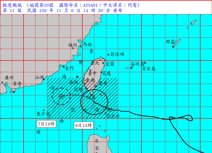 閃電暴風圈「籠罩恆春半島」！專家警告：台南以南午後別外出。（圖／氣象局）