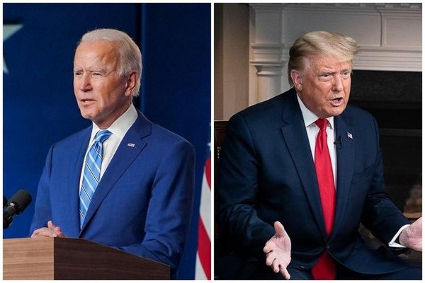 美國總統大選選情過程猶如洗三溫暖，全球矚目大選結果。（翻攝自Joe Biden／Donald J. Trump臉書）