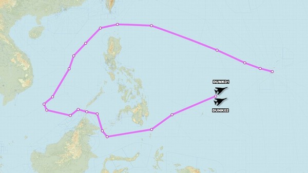 ▲▼美軍B-1B飛行軌跡包了整個南海。（圖／取自Aircraft Spots）