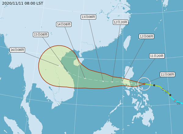 ▲▼梵高轉中颱。（圖／氣象局）