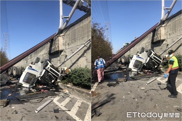 ▲▼  彰化兩台曳引車對撞車禍           。（圖／記者唐詠絮翻攝）