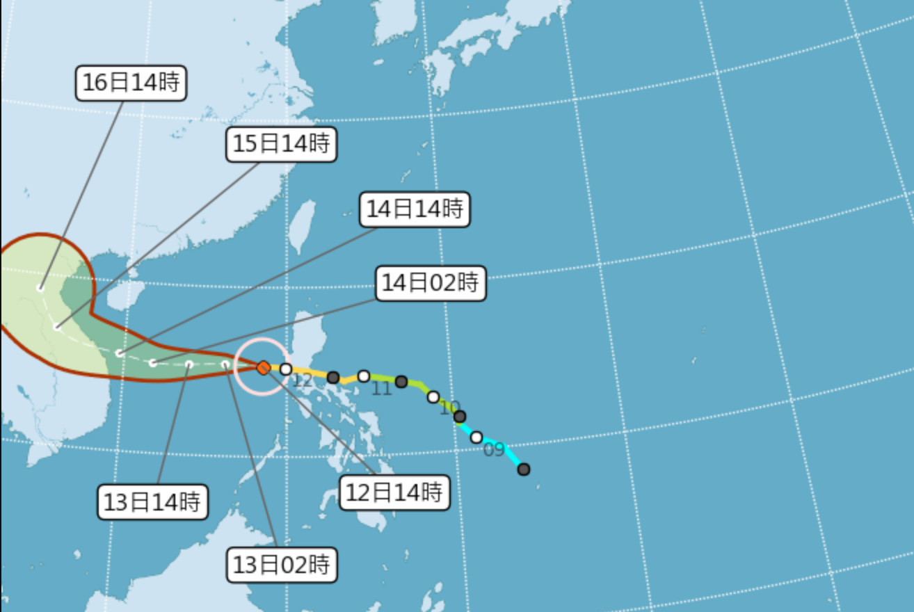 ▲▼颱風外圍環流明起影響台灣。（圖／氣象局、台灣颱風論壇｜天氣特急）