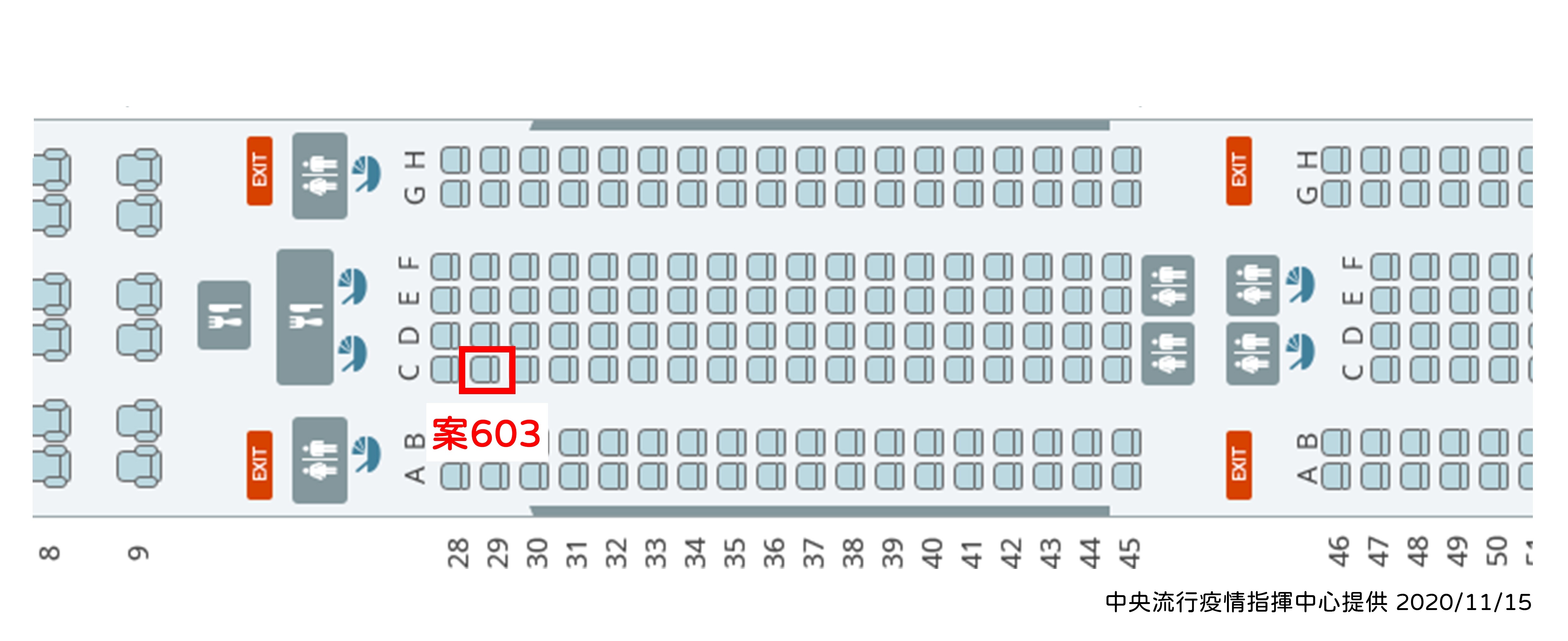 ▲▼案602和案603機上座位圖。（圖／指揮中心提供）