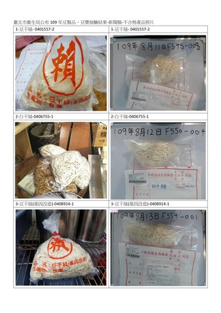 ▲▼臺北市衛生局公布109年豆製品抽驗結果。（圖／台北市政府環保局提供）