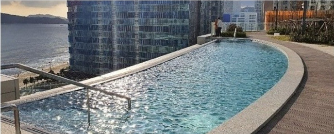 ▲▼海雲台LCT頂樓設有無邊際泳池。（圖／翻攝自韓網）