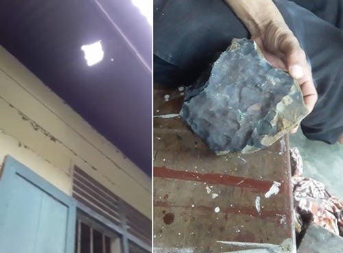 ▲印尼製棺師家中掉入隕石。（圖／翻攝自Facebook／Josua Hutagalung）