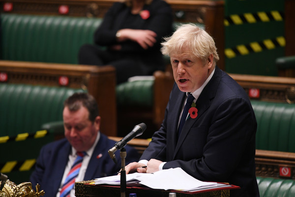 ▲▼英國首相強森（Boris Johnson）在下議院接受質詢。（圖／路透）