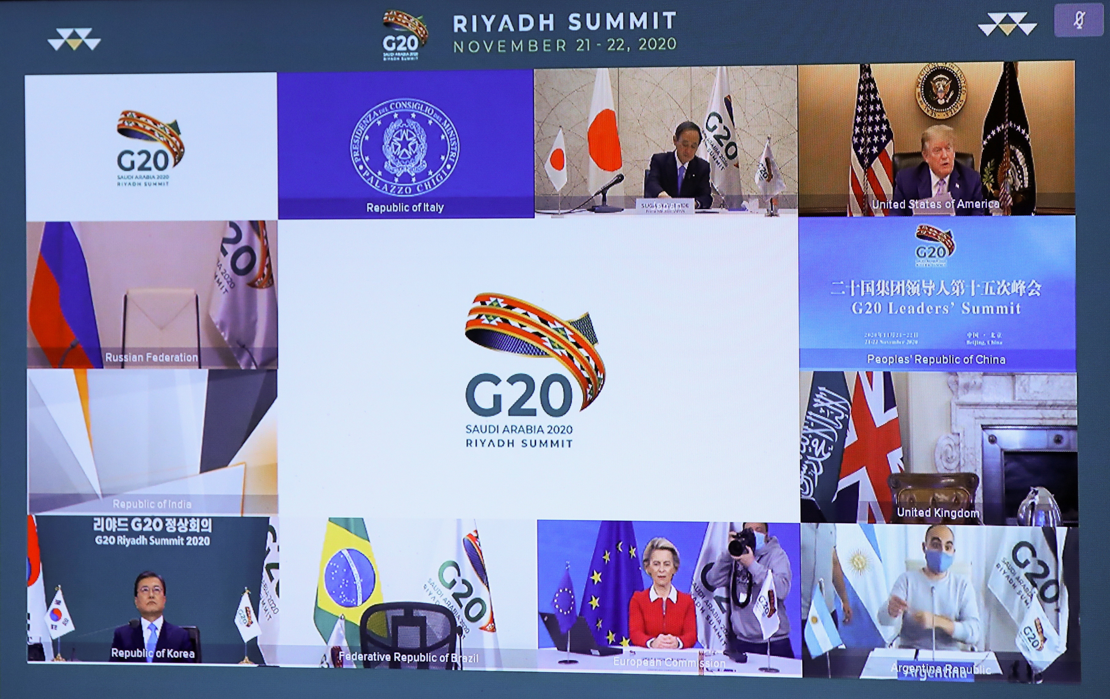 ▲▼今年G20領導人會議以視訊方式舉行。（圖／路透社）