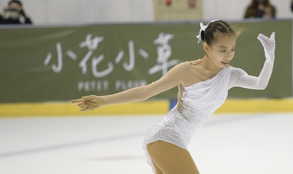 ▲臺北市中正盃滑冰，14歲女將丁子涵在藝術滑冰、菁英組順利封后。（圖／艾格斯運動攝影公司提供）