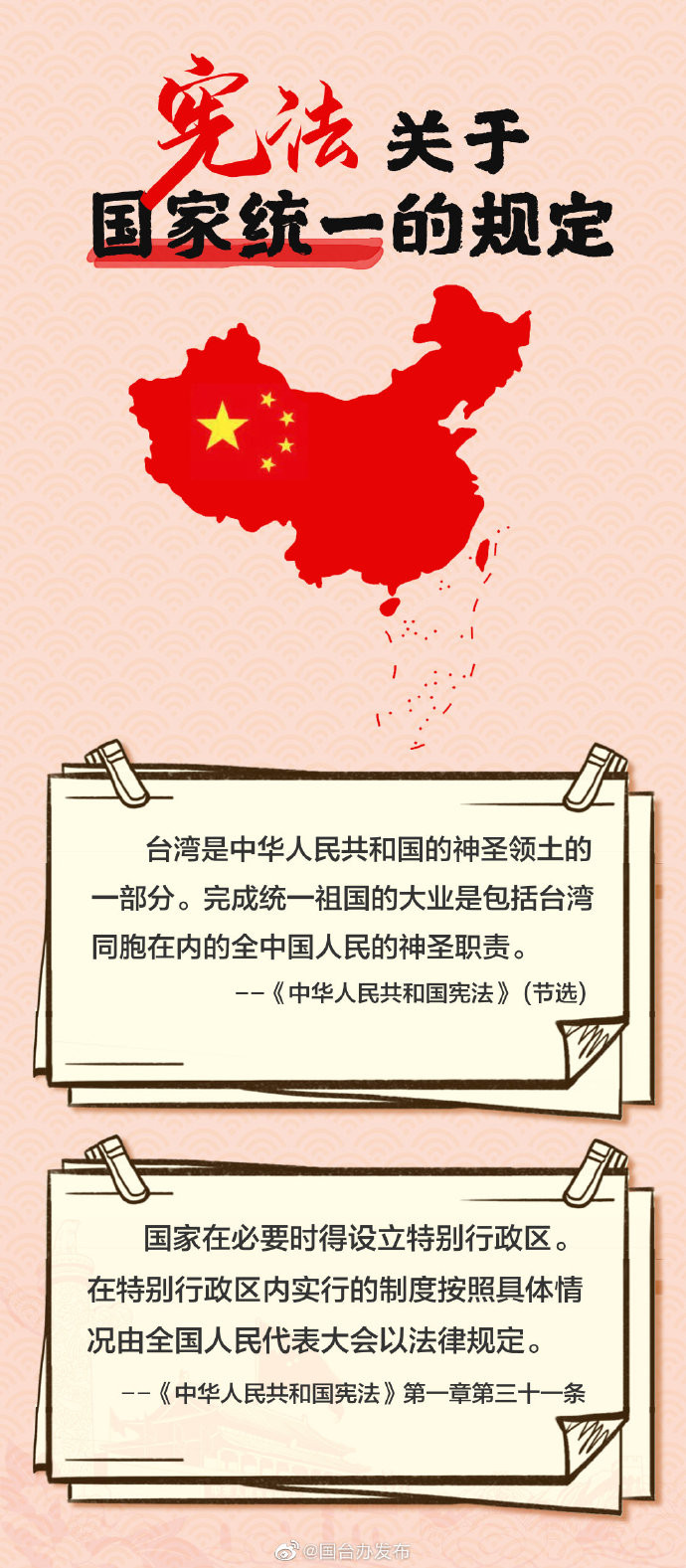 ▲▼《中華人民共和國憲法》關於國家統一的規定。（圖／翻攝微博）