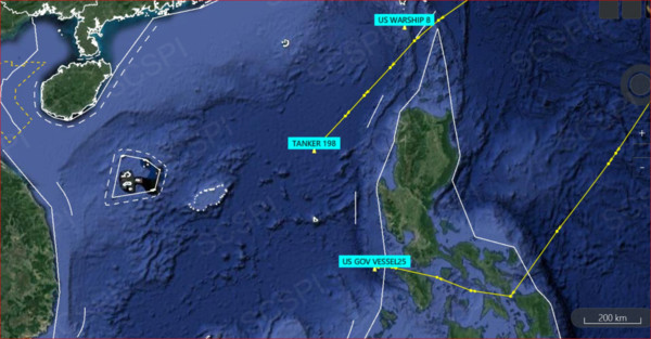 ▲▼美軍兩棲艦隊現身南海。（圖／翻攝自「南海戰略態勢感知計劃」（SCSPI））