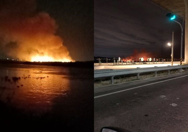 ▲▼台中大肚接連火警！深夜墓地燒起來　彰化受影響「天空飄著小屑屑」。（圖／翻攝自我是彰化人）