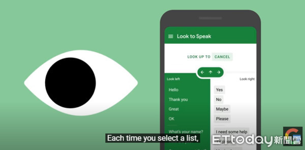 ▲Google實驗的Look to Speak App。（圖／翻攝自YouTube）