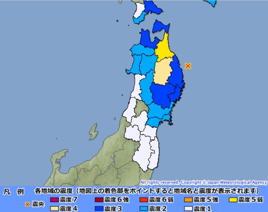 ▲▼岩手縣地震。（圖／氣象廳）