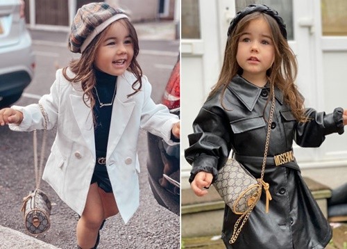 ▲英國倫敦3歲女童索倫娜（Sorenna）全身名牌。（圖／翻攝Instagram@sorenna_fashionista）