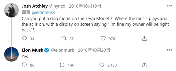 ▲Elon Musk與網友對話 。（翻攝Twitter／Elon Musk ）