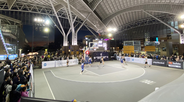 ▲大專校院3X3籃球錦標賽於臺中火車站盛大開打。（圖／台中運動局提供）