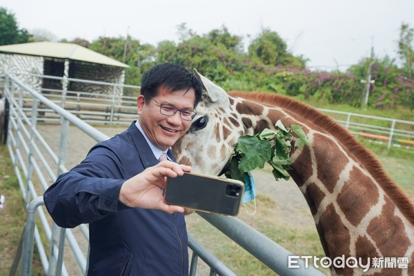 ▲台南頑皮世界動物園「環境教育中心」開幕啟用，交通部長林佳龍、台南市長黃偉哲到場祝賀，藝人曾莞婷擔任親善大使，頑皮世界董事長張榮華，誓言做動物守護者。（圖／記者林悅翻攝，下同）