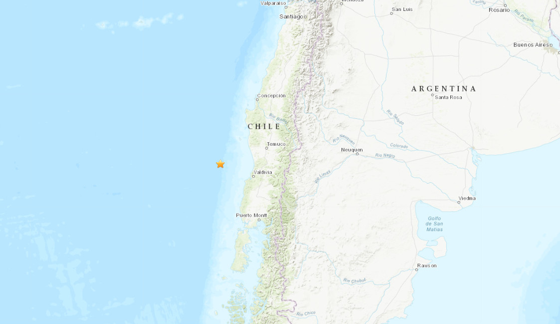 ▲▼智利中部外海發生規模6.8地震。（圖／翻攝自「USGS」）