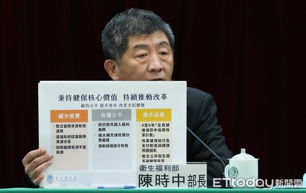 ▲▼衛福部長陳時中說明2021年起健保費率調漲為5.17%定案。（圖／記者李毓康攝）