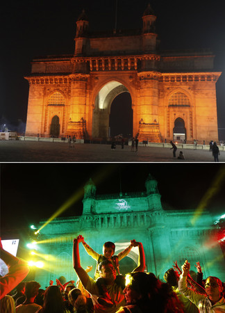 ▲▼印度門(Gateway Of India Mumbai)2019與2020跨年對比。（圖／達志影像／美聯社）