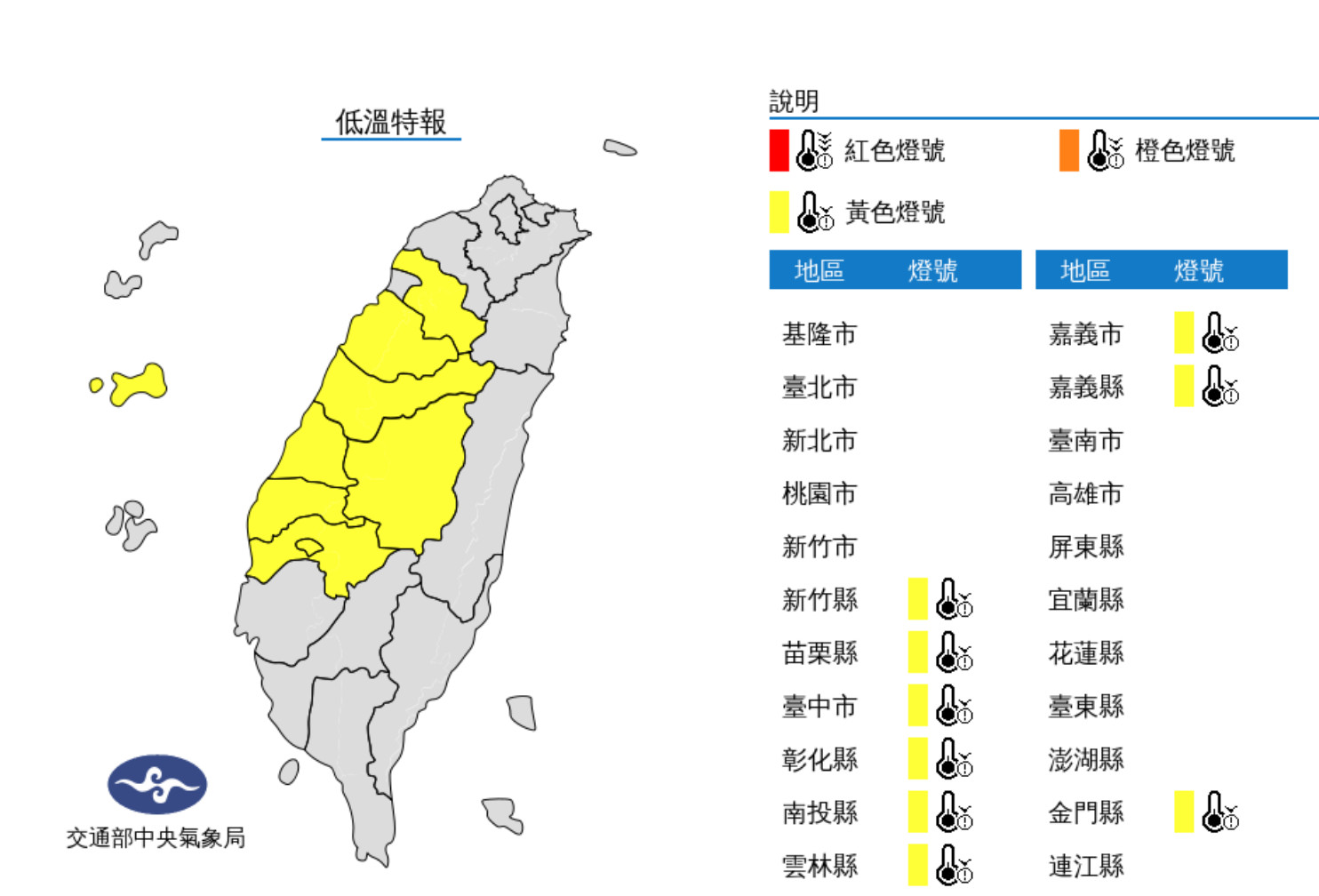 ▲氣象局持續發布低溫特報。（圖／氣象局）