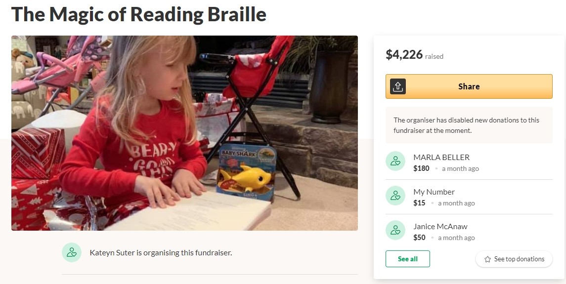 ▲▼美國一名小女孩收到超珍貴「全套哈利波特點字書」，超開心。（圖／翻攝自gofundme／The Magic of Reading Braille）