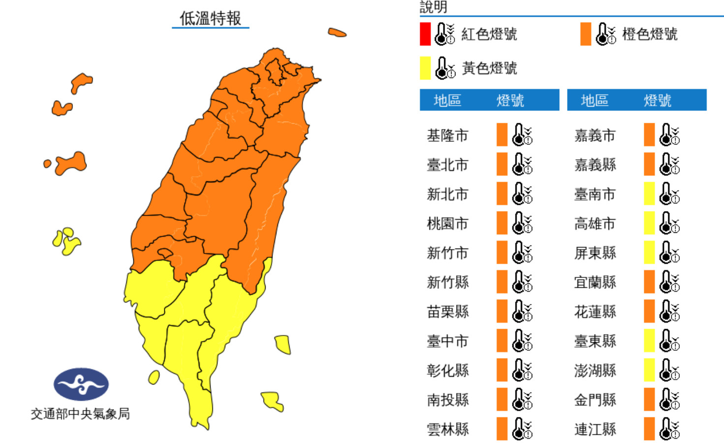 ▲今日各地寒冷。