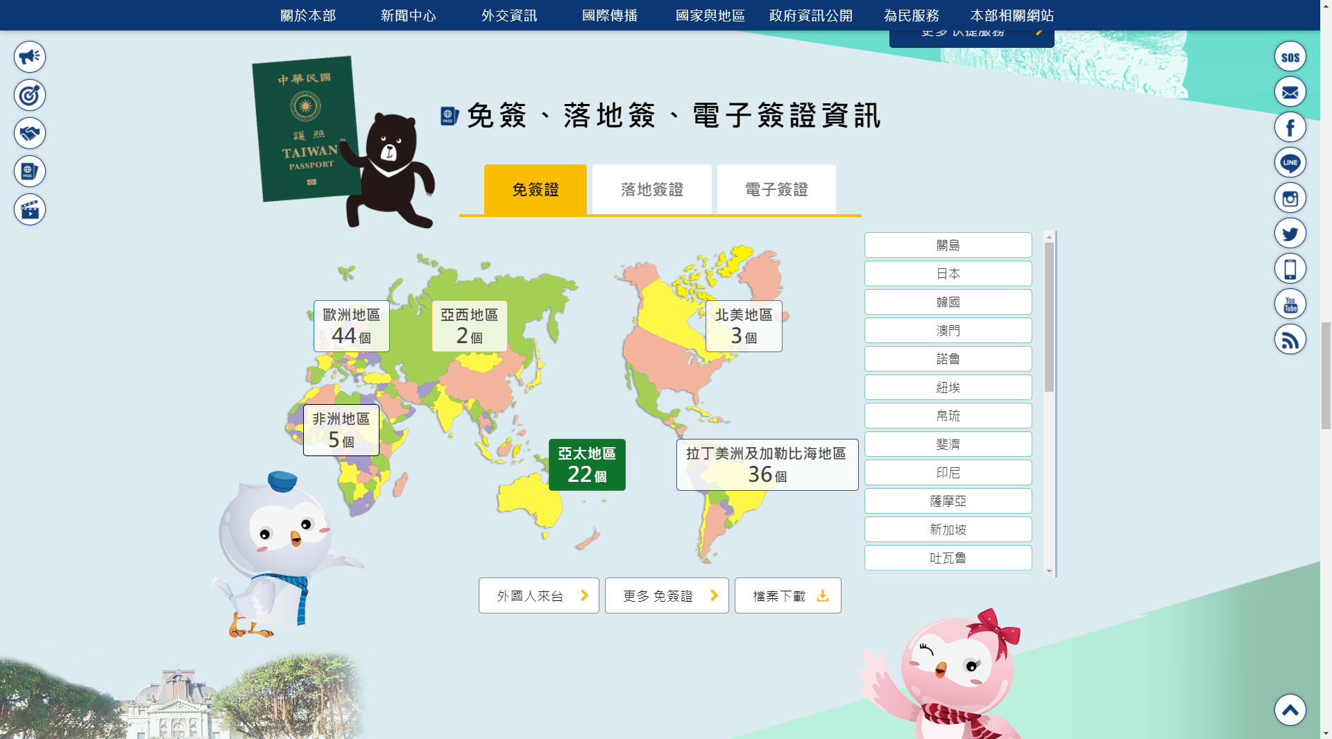 ▲▼外交部官網更新，版面顏色豐富，還有可愛的台灣黑熊圖案。（圖／翻攝網頁）