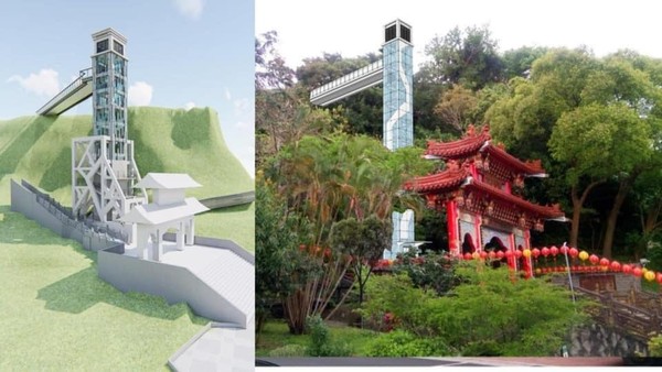 ▲▼芝山岩的芝山巖惠濟宮想蓋12層高電梯塔，許多居民反對。（圖／芝山里辦公室）