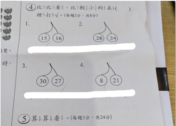 ▲▼▲王婉諭分享小鯨魚的考卷。（圖／取自王婉諭臉書，下同）