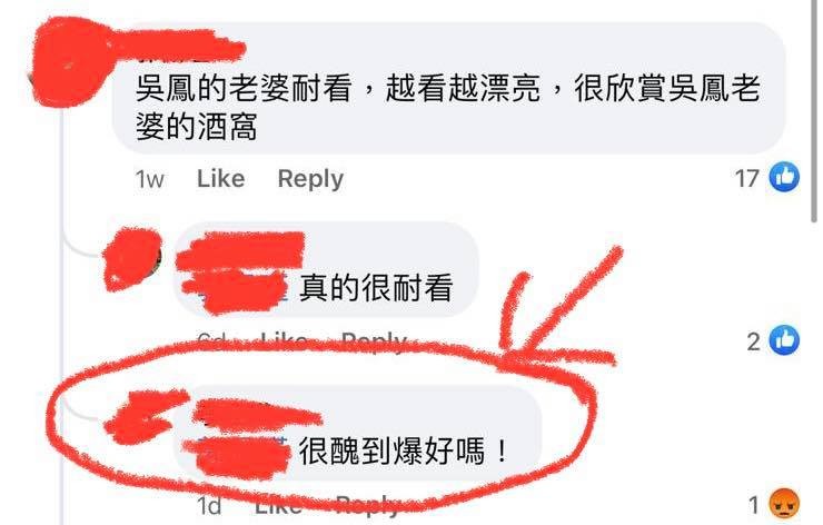 ▲酸民嫌老婆醜，吳鳳霸氣護妻。（圖／翻攝自Facebook／吳鳳）