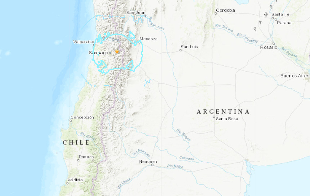 ▲▼智利阿根廷邊界地震　美國地質調查所：規模5.8。（圖／翻攝自USGS）
