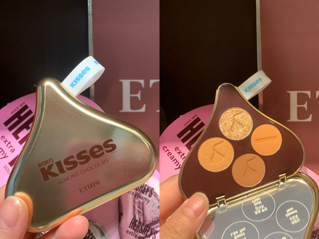 ▲ETUDE,彩妝,點胭脂,粉撲,HERSHEY’S KISSES,KISSES。（圖／品牌提供）