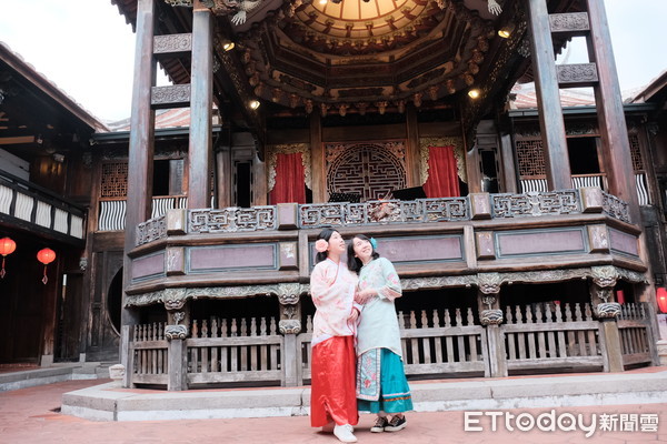 ▲霧峰林家花園宮保第園區內「大花廳」,頤圃美術館頂樓眺望霧峰林家花園。（圖／記者彭懷玉攝）