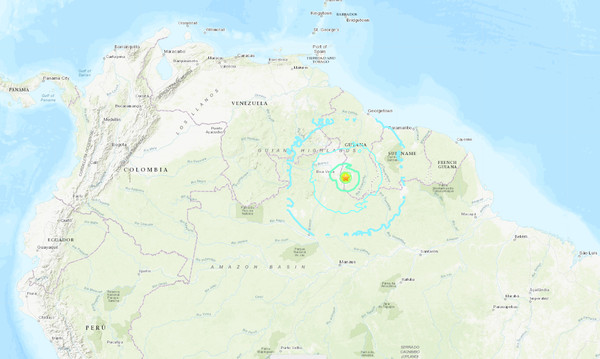 ▲▼蓋亞那發生規模5.9地震　深度僅10公里。（圖／翻攝自USGS）