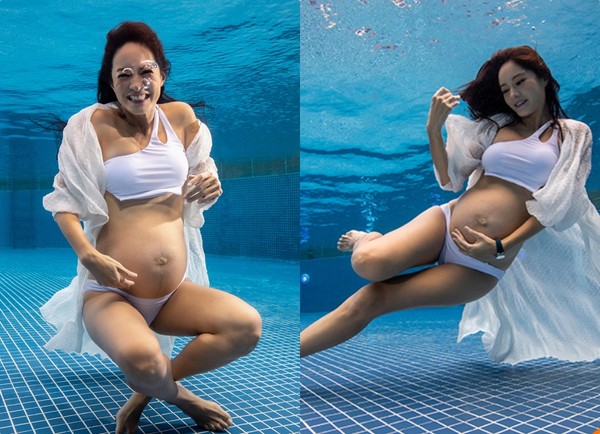 ▲▼Janet挑戰孕婦水下攝影 。（圖／媽媽寶寶雜誌提供）