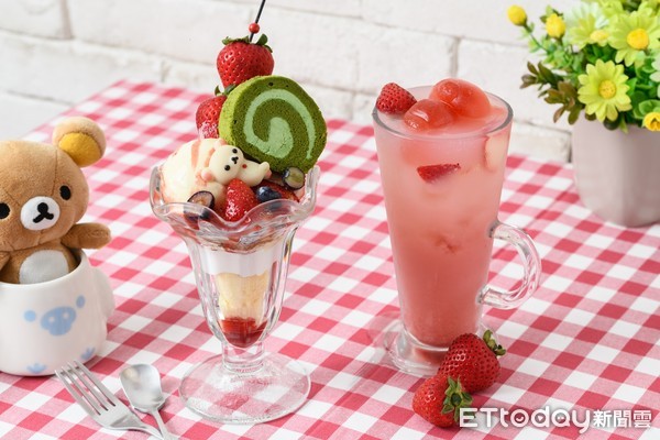 ▲拉拉熊咖啡廳與拉拉熊茶屋2月1日-2月28日推出期間限定的草莓甜點與飲品。（圖／拉拉熊咖啡廳提供）