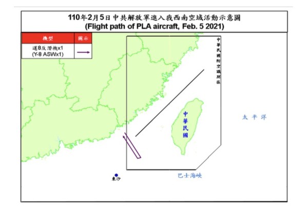 ▲▼空軍司令部5日晚間公布共機動態。（圖／國防部提供）