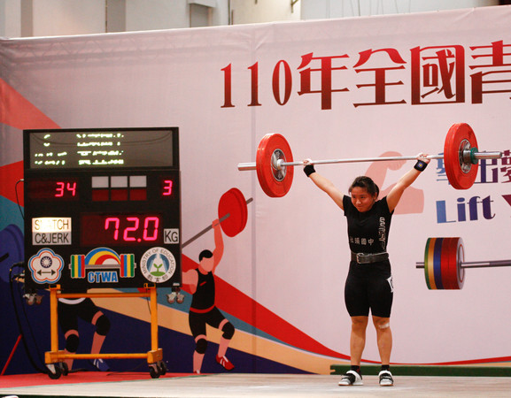 ▲國中女生組49公斤級金牌黃宜甄。（圖／舉重協會提供）