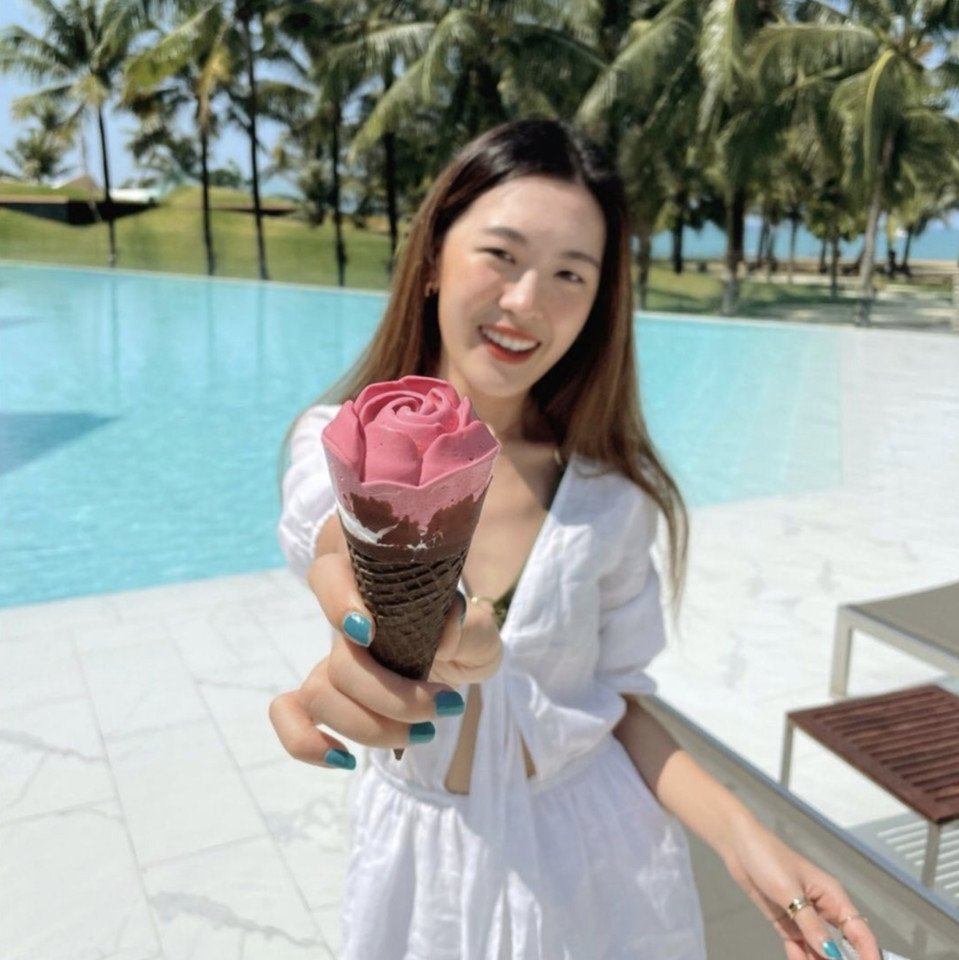 ▲玫瑰花甜筒,冰淇淋,冰棒,泰國,情人節,。（圖／ IG）