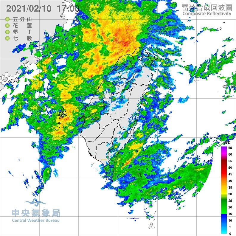 ▲今晚開始全台有雨。（圖／氣象局）