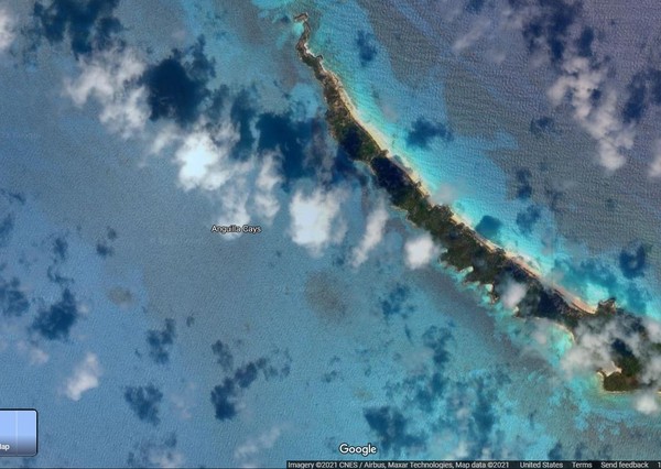 ▲▼受困地點位於加勒比海巴哈馬群島中的一個岩礁無人島。（圖／翻攝自Google地圖）