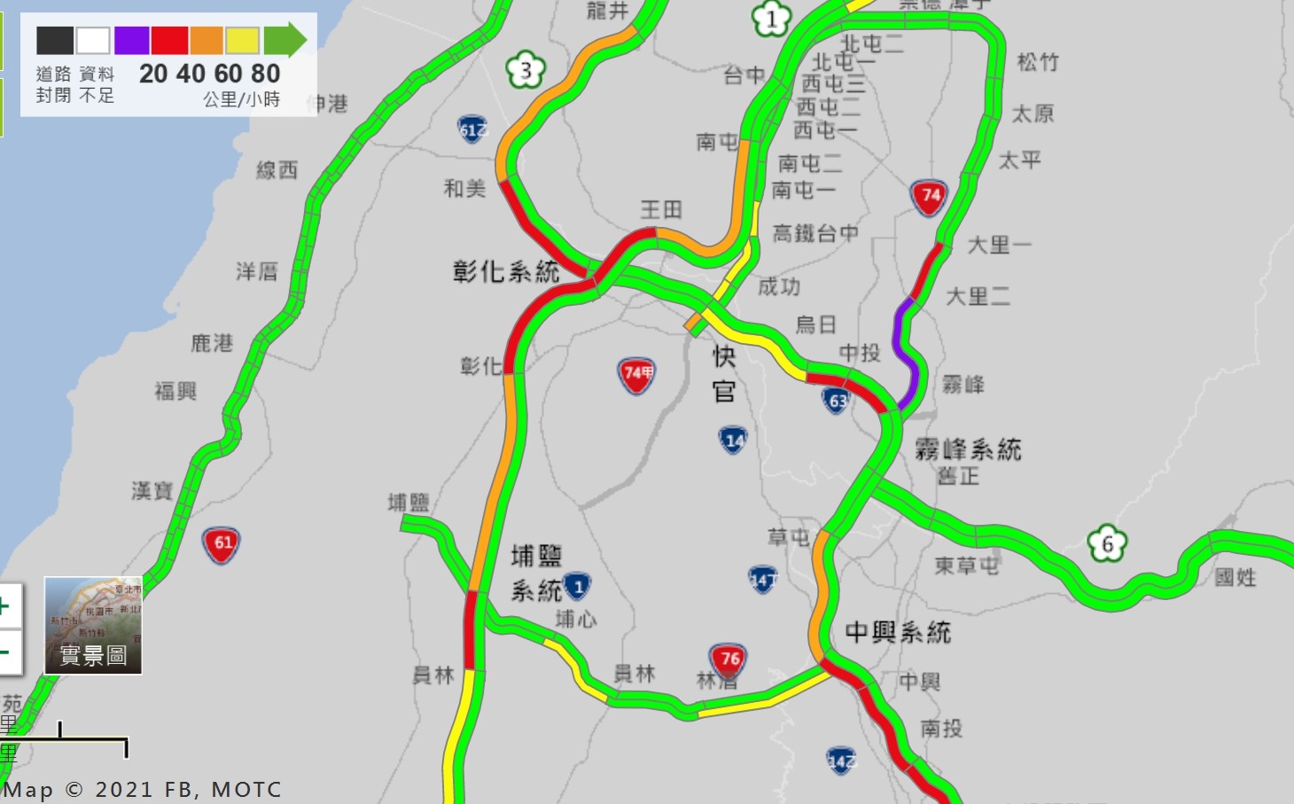 ▲▼初二上午9點到10點塞車路段。（圖／翻攝高公局即時路況）