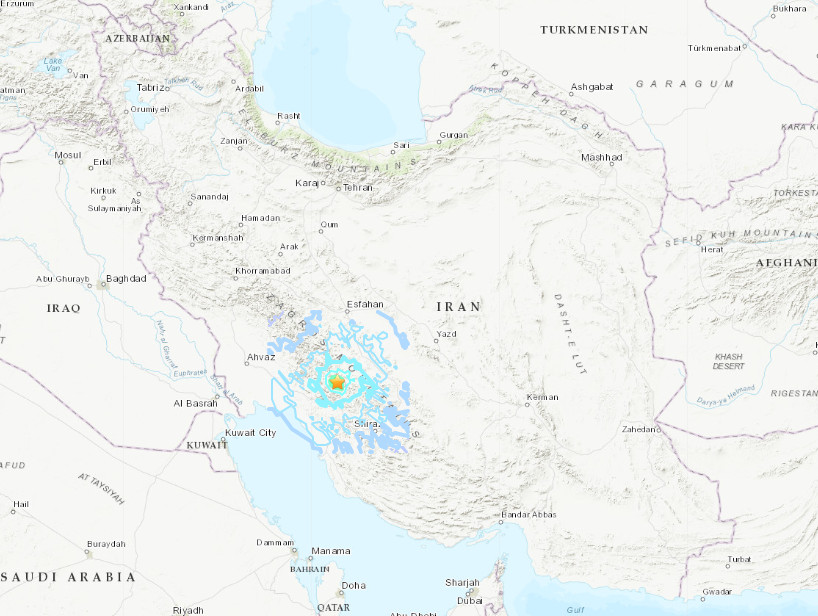 ▲▼伊朗西南部地震規模5.6！居民驚慌出逃　震央瓦斯電力斷供。（圖／翻攝自USGS）
