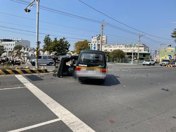 ▲彰化永靖鄉發生車禍。（圖／記者唐詠絮翻攝）