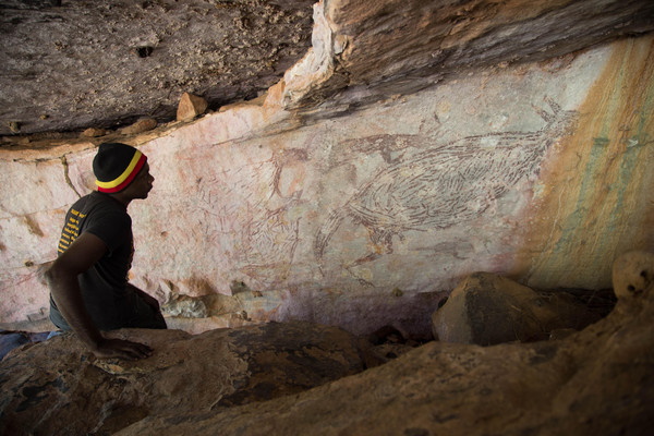 ▲▼澳洲發現距今1萬7300年前的古代壁畫。（圖／翻攝自Nature網站）