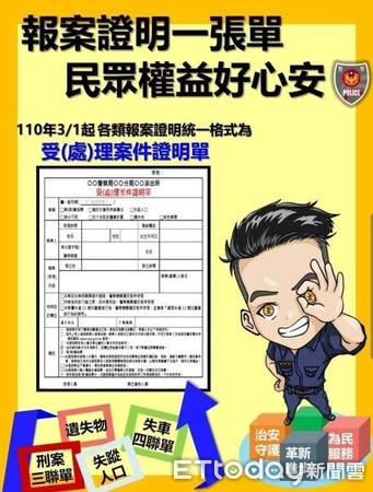 ▲以往的報案聯單將走入歷史，不再採用。（圖／台東縣警察局提供，下同）