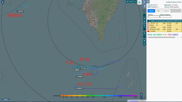 ▲▼2月28日共機、美機航跡圖。（圖／西南空域粉絲專頁提供）