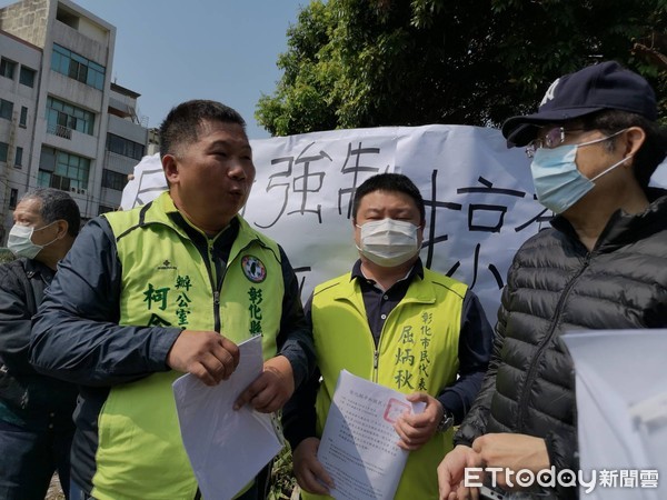 ▲彰化文小七預定地住戶抗議 。（圖／記者唐詠絮攝）